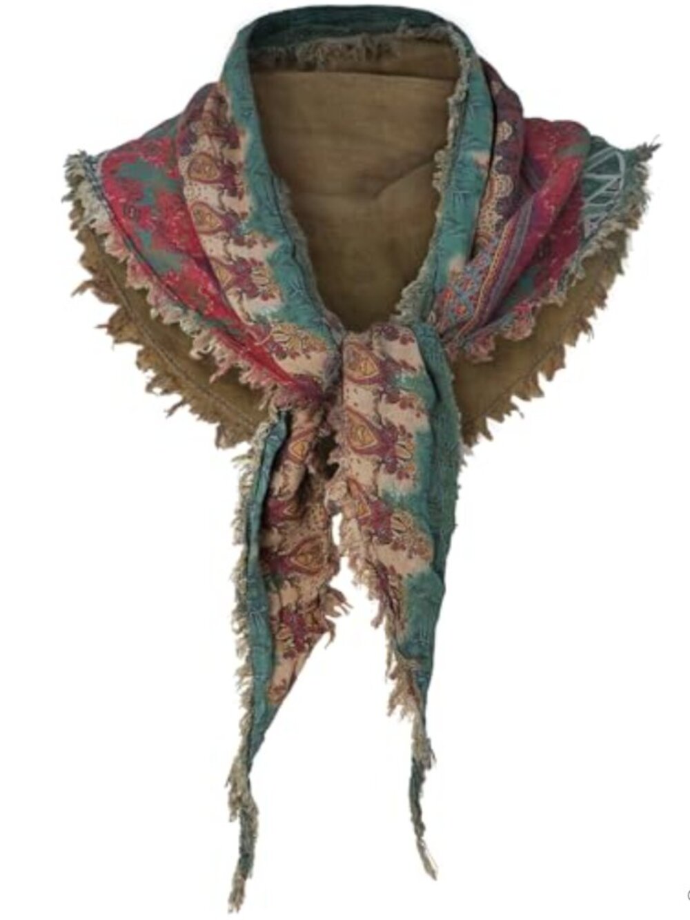 Cottagecore Floral Triangle Scarf 100% Cotton Raw Fringe Headwrap Bandana